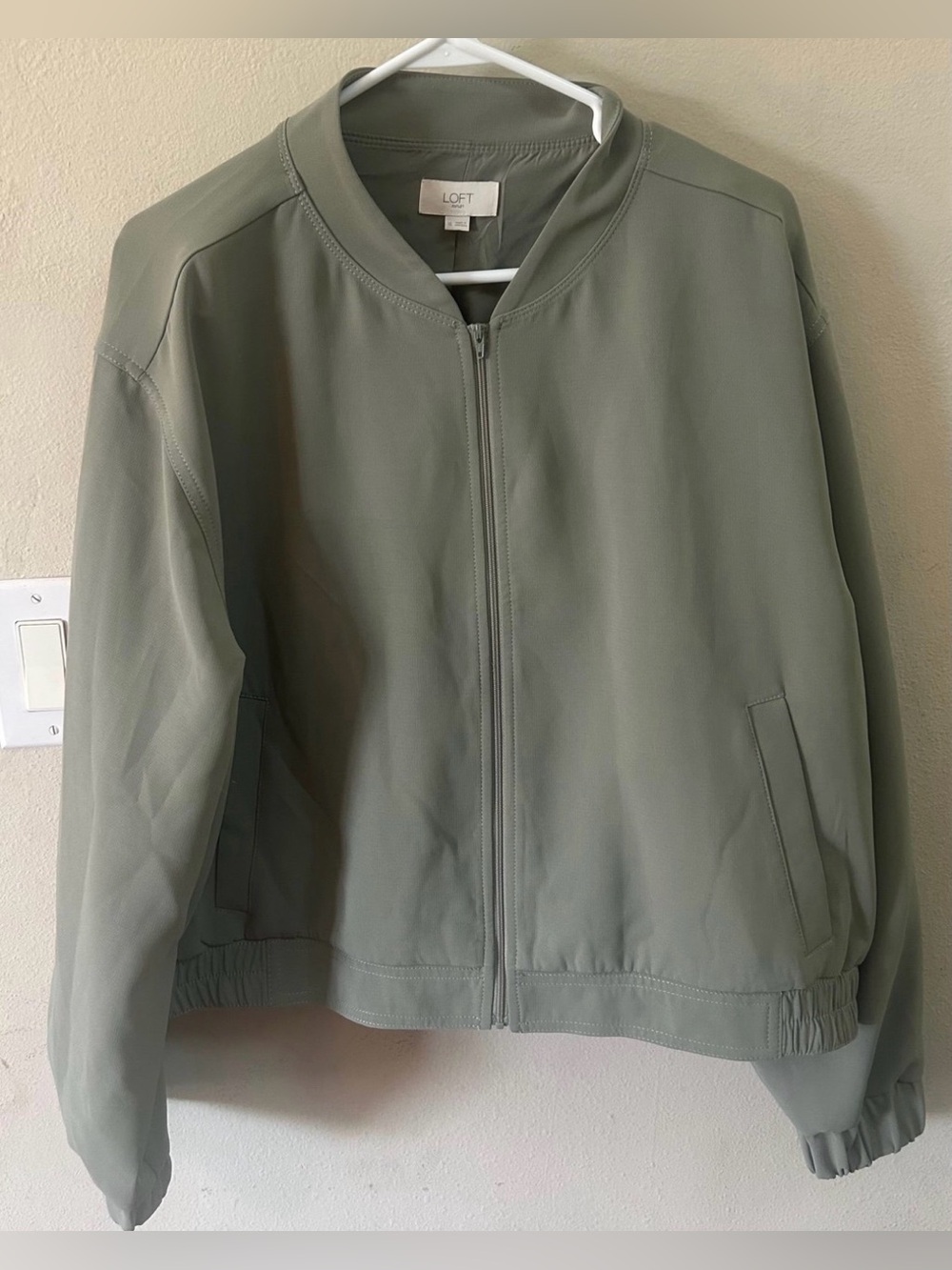 LOFT women’s Sage Green Bomber Jacket